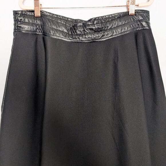 Nuuts Black Faux Leather Neoprene Maxi Skirt Zip Pockets Y2K Goth Club Kid 2XL - Picture 9 of 9